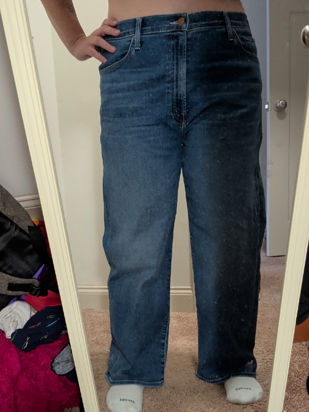 MOTHER The Dodger Ankle Fray Denim Jeans. Size 32